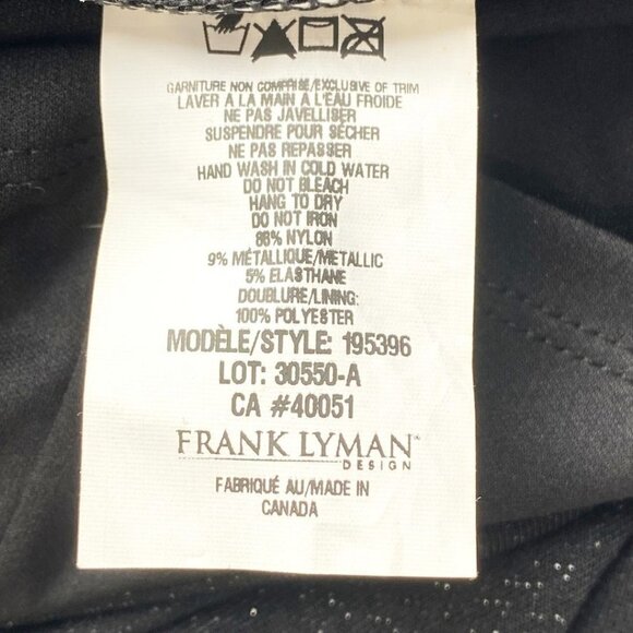 NWOT FRANK LYMAN COLLECTION BLACK SILVER METALLIC RUCHED HIGH LOW EVENING DRESS - Picture 7 of 7